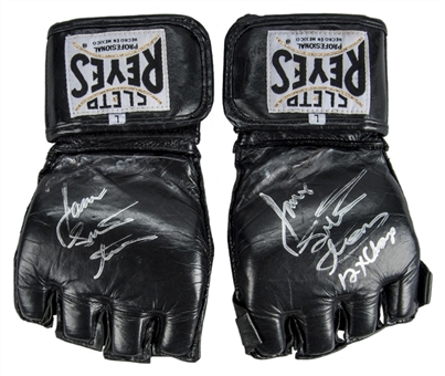 James “Lights-Out” Toney Twice Signed MMA Cleto Reyes training gloves